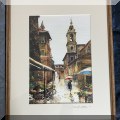 A41. Trastevere Rome street scene watercolor by Igor Sava, dated 2012. Frame: 17"h x 13.5"w 